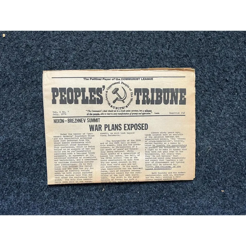 1974 Cold War Plans Exposed Soviet Peace Plan Propaganda Newspaper, Vintage Com